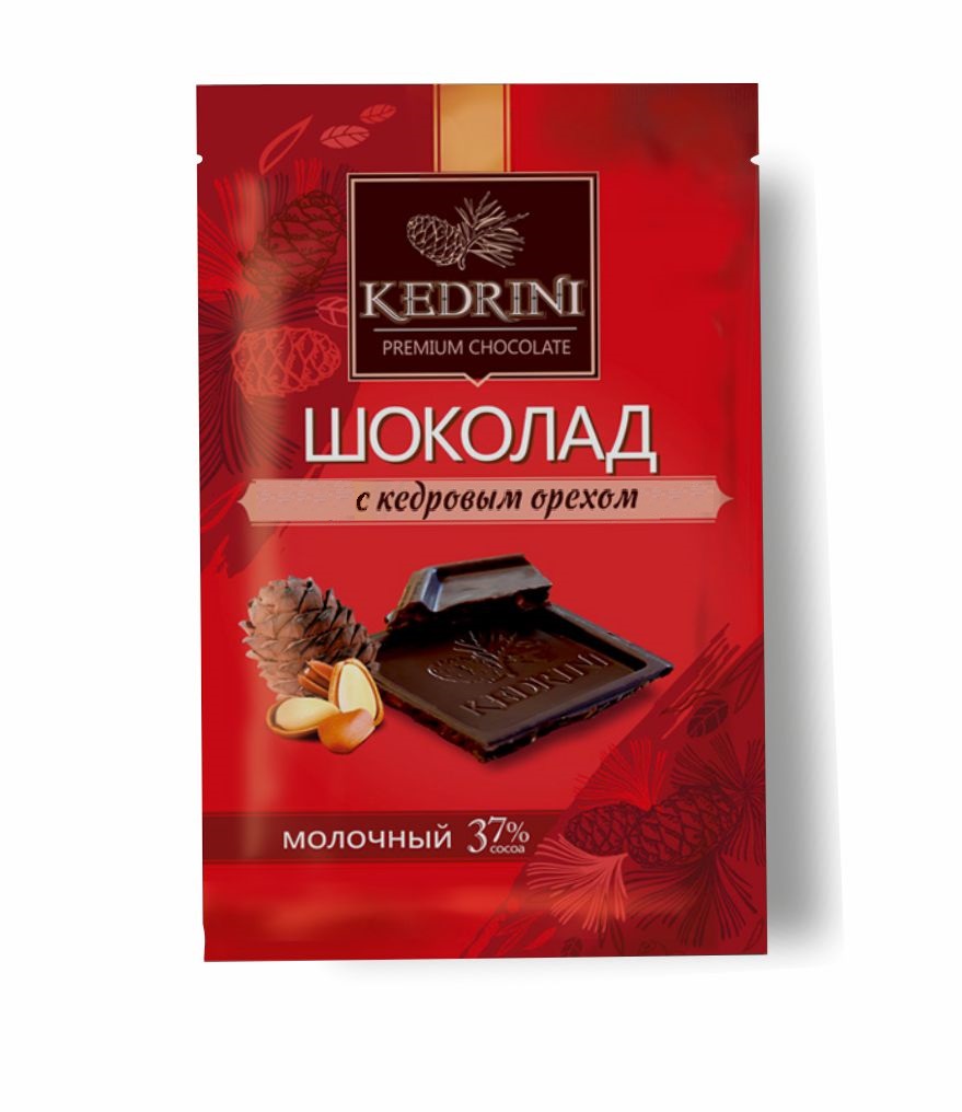 Шоколад Kedrini молочный с кедровым орехом, 23 г